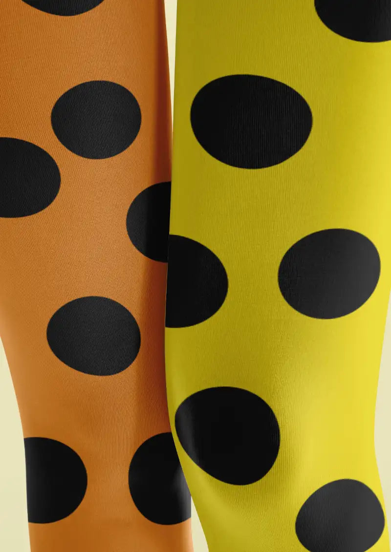 Orange Yellow Polka Dot Tights