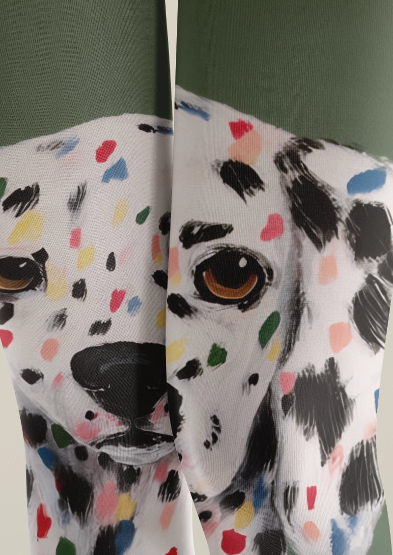 Dalmatian Dog Graphic Tights Hosiery Pantyhose