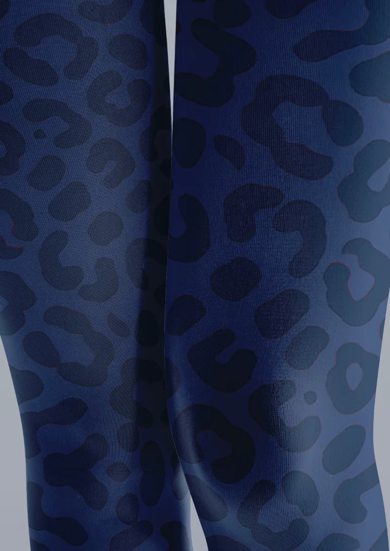 Navy Leopard Tights