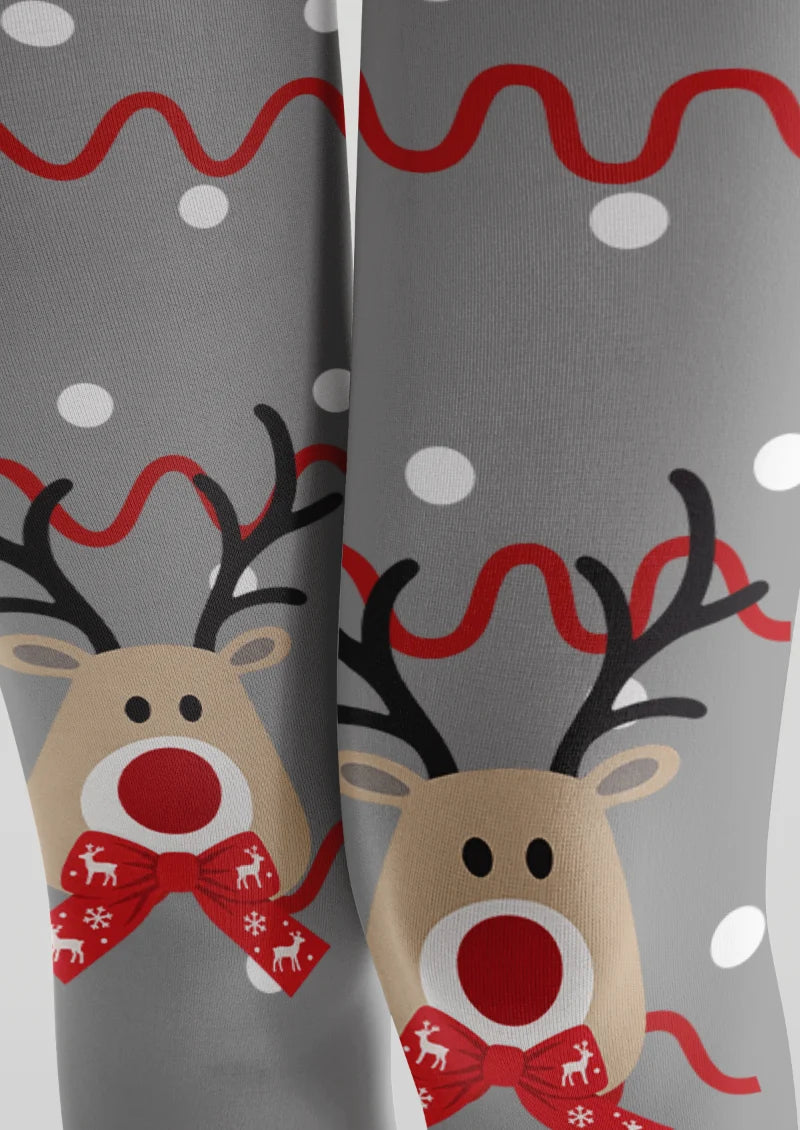 Gray Reindeer Tights