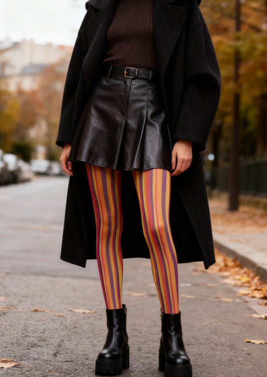 Sunset Rainbow Tights Hosiery Pantyhose