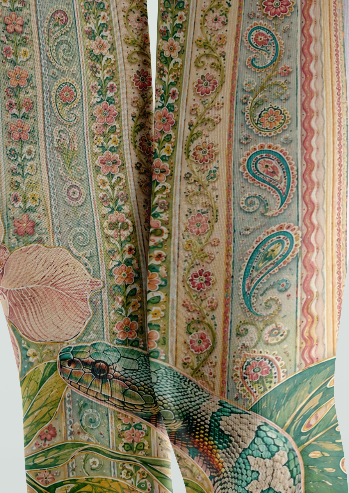 Green Serpent Bloom Tights
