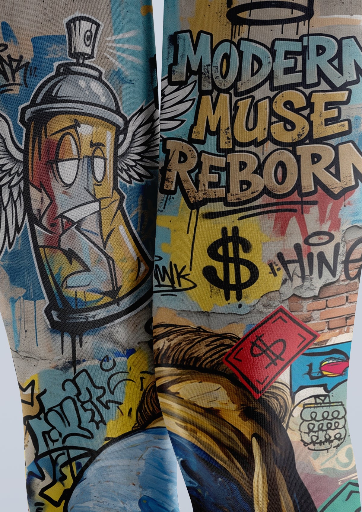 Multicolor Graffiti Muse Tights