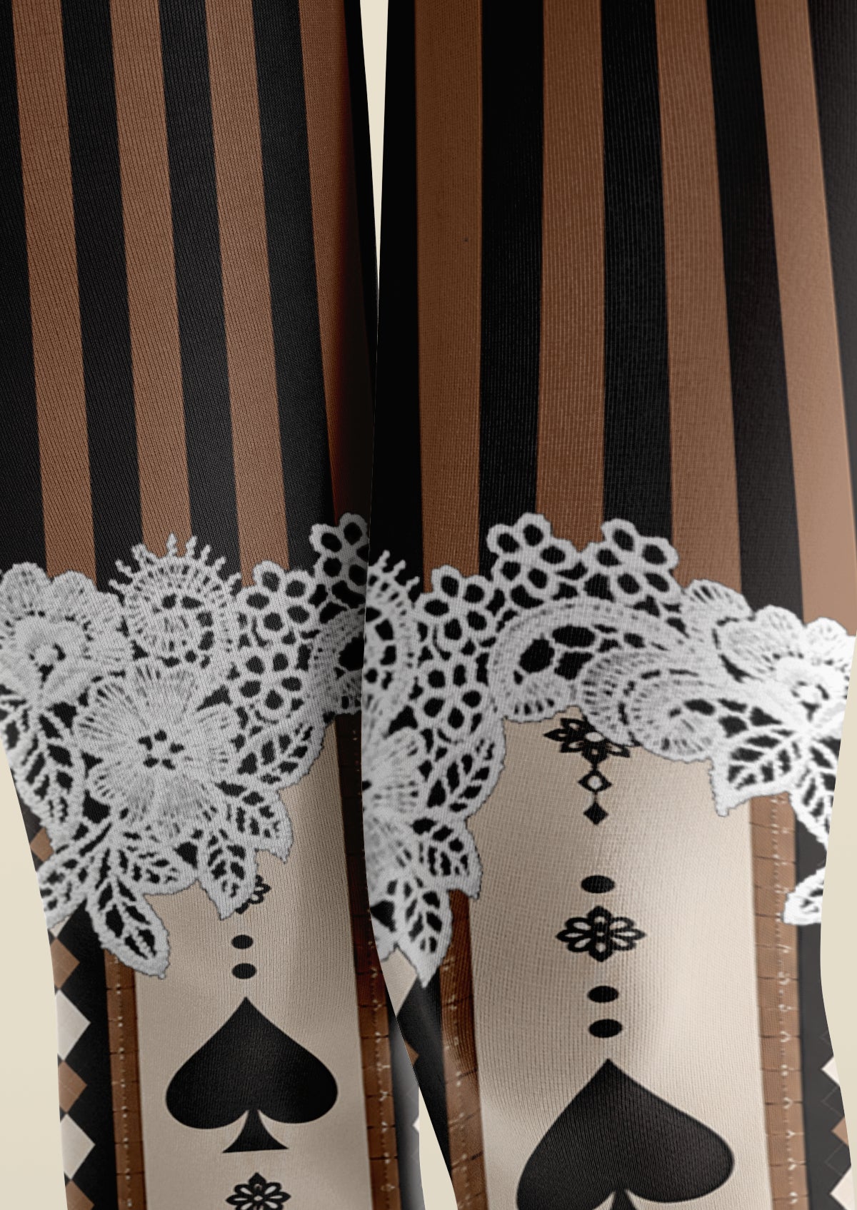 Black Playing Card Suit Tights