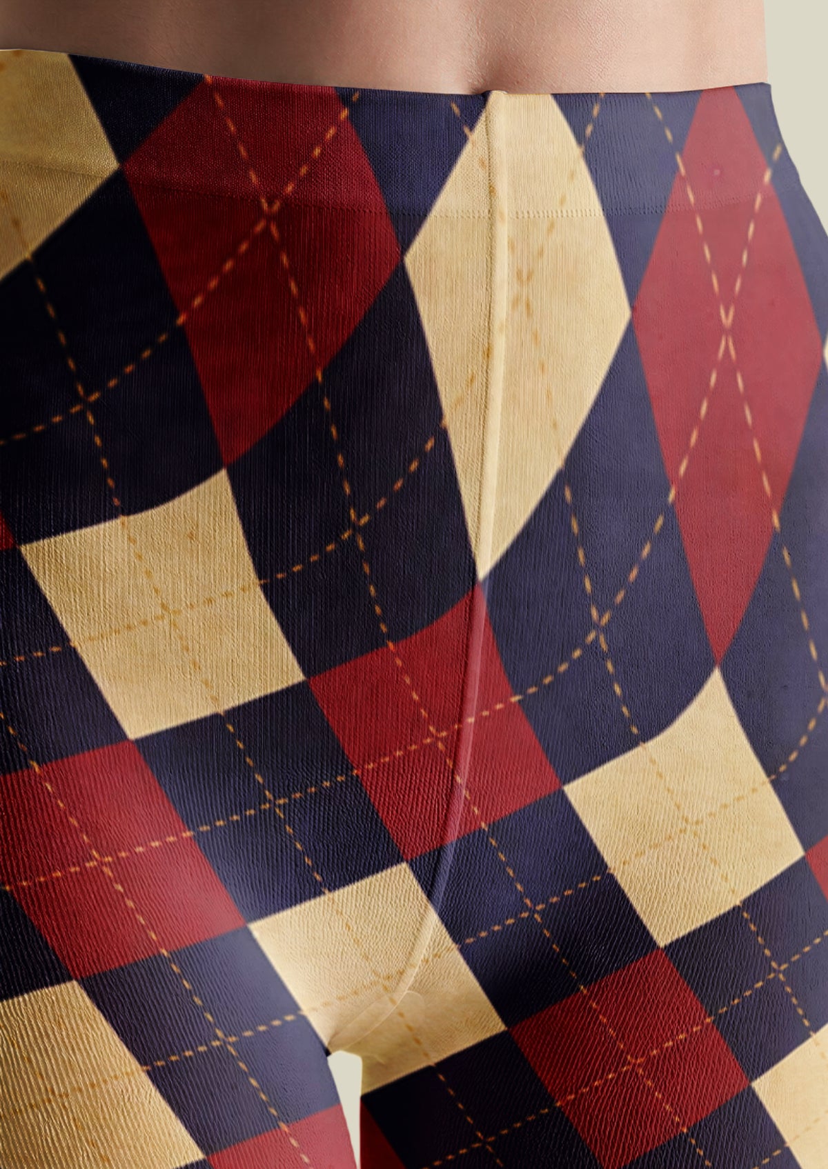 Navy Burgundy Argyle Tights
