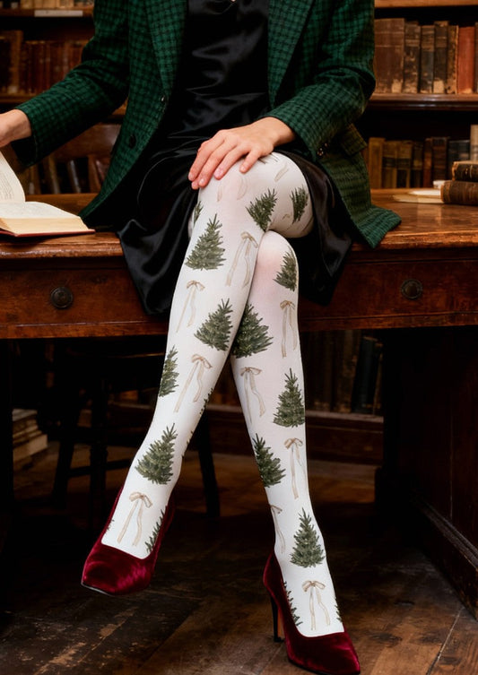 Christmas Tree Graphic Tights Hosiery Pantyhose