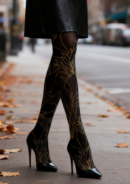 Floral Print Tights Hosiery Pantyhose