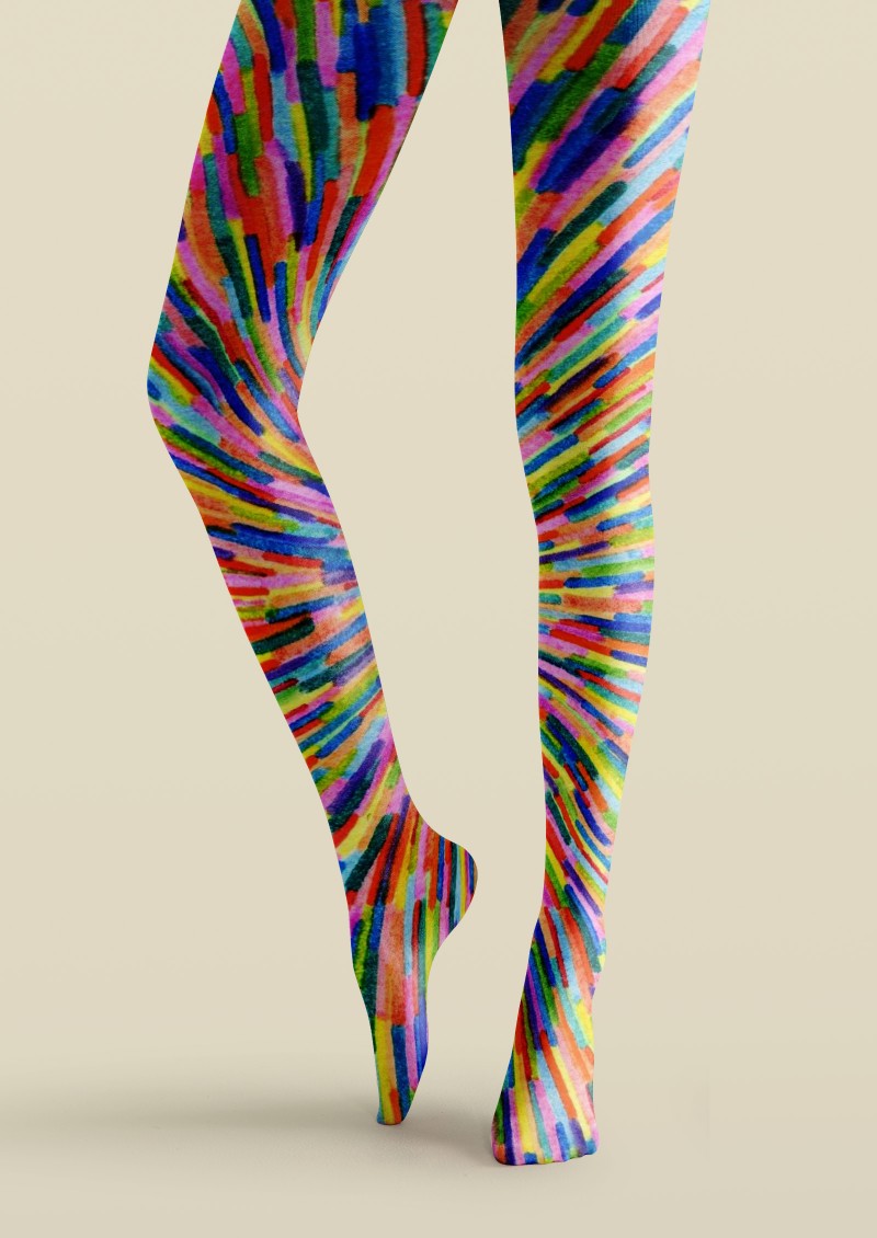 Artistic Burst Pattern Tights Hosiery Pantyhose
