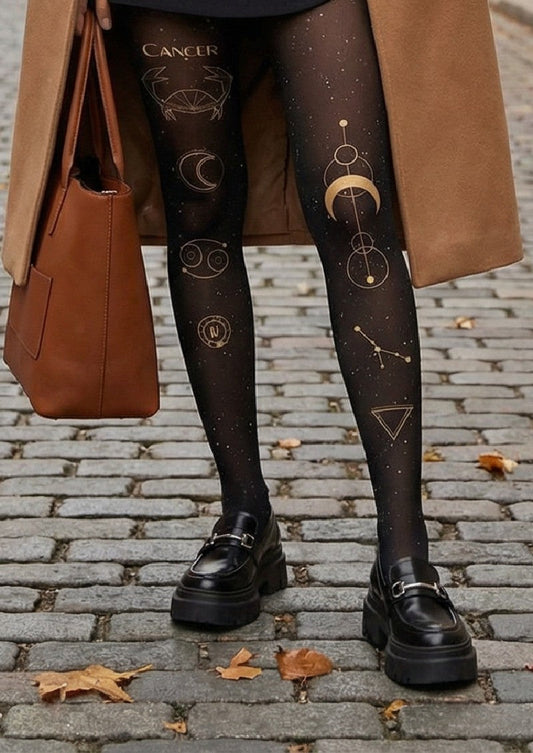 Cancer Zodiac Tights Hosiery Pantyhose