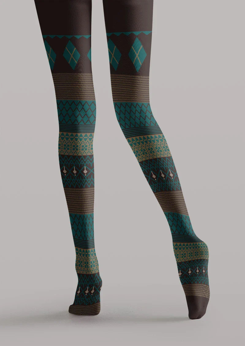 Argyle Ethnic Tights Hosiery Pantyhose