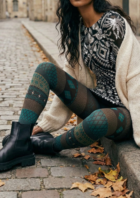 Argyle Ethnic Tights Hosiery Pantyhose