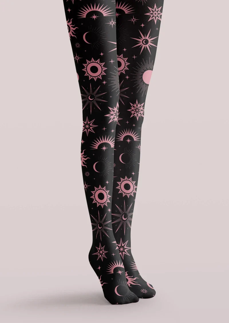 Star & Moon Graphic Tights Hosiery Pantyhose