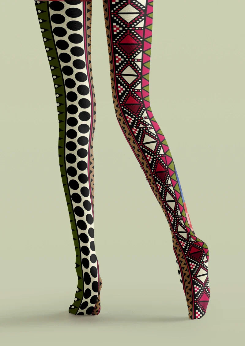 Ethnic Geometric Tights Hosiery Pantyhose