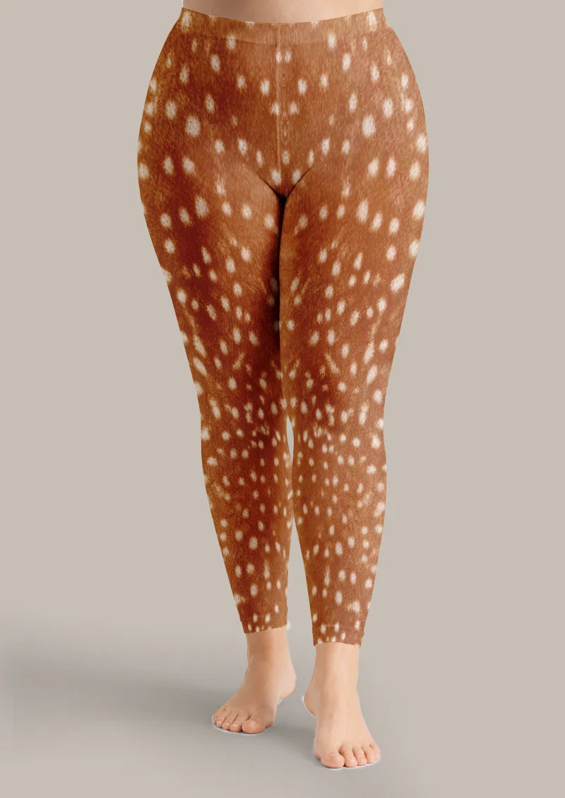 Brown Fawn Spot Footless Tights
