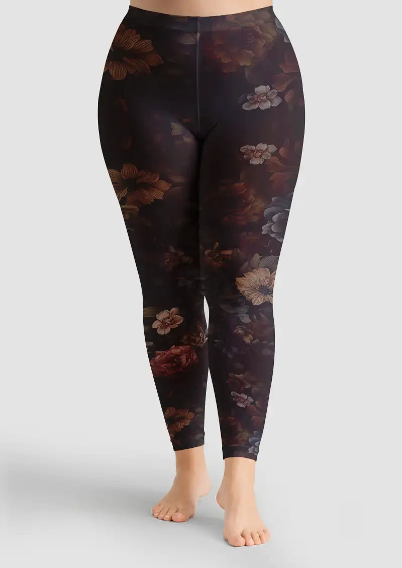 Vintage Rose Floral Footless Tights Hosiery Leggings