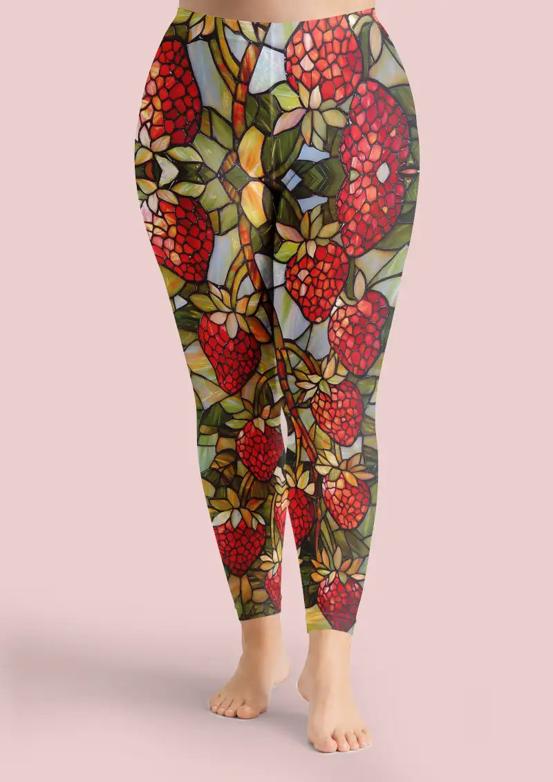 Tiffany Glass Floral Footless Tights Hosiery Leggings