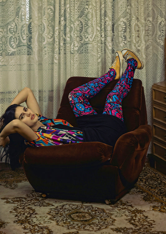 Colorful Graffiti Tights Hosiery Pantyhose
