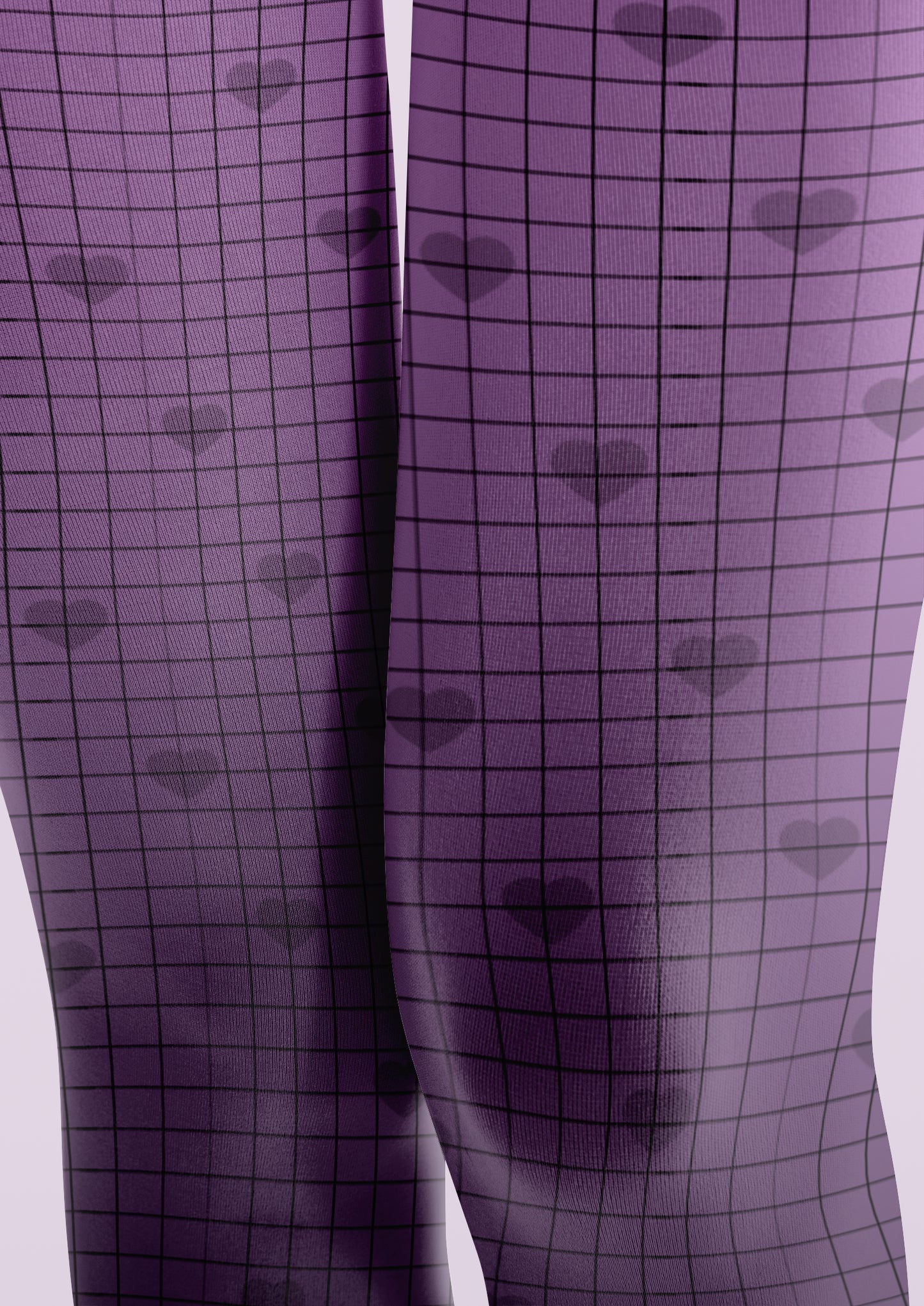 Heart Grid Gradient Printed Tights Hosiery Pantyhose