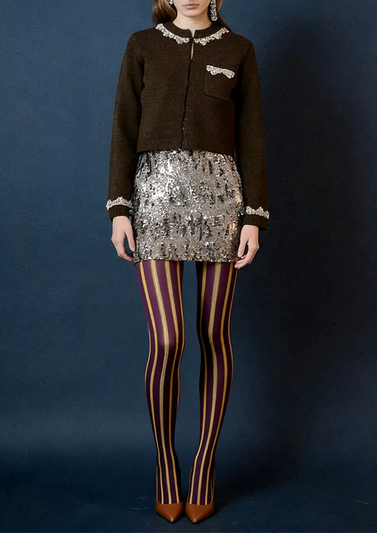Retro Verticals Tights Hosiery Pantyhose