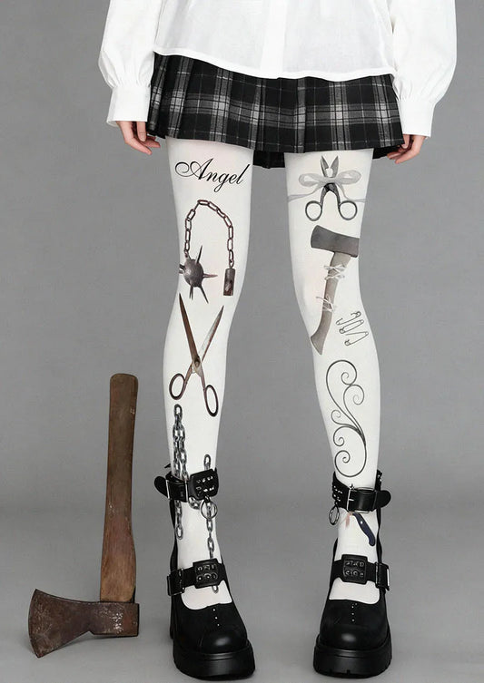 Angel Error Y2K Style Tights Hosiery Pantyhose