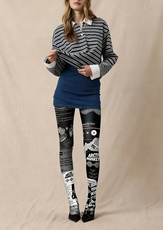 Musical elements Dark Rhythm Tights Hosiery Pantyhose