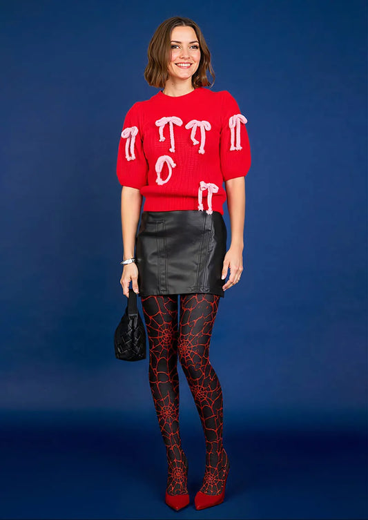Halloween Spiderweb Print Tights Hosiery Pantyhose