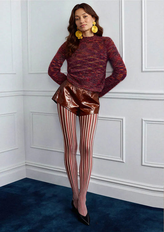 Geometric Art Soft Stripes Tights Hosiery Pantyhose