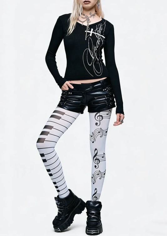 Musical elements Music Lines Tights Hosiery Pantyhose