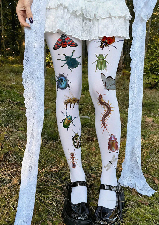 Cyber Insect Y2K Style Tights Hosiery Pantyhose