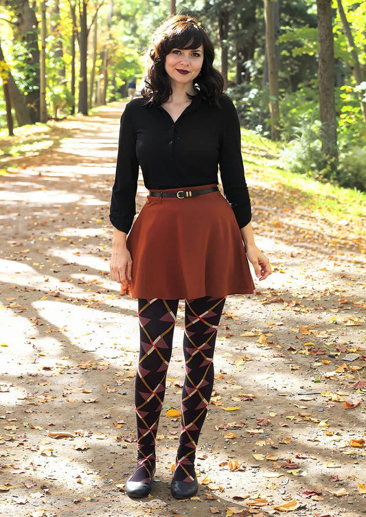 Ribbon Plaid Tights Hosiery Pantyhose