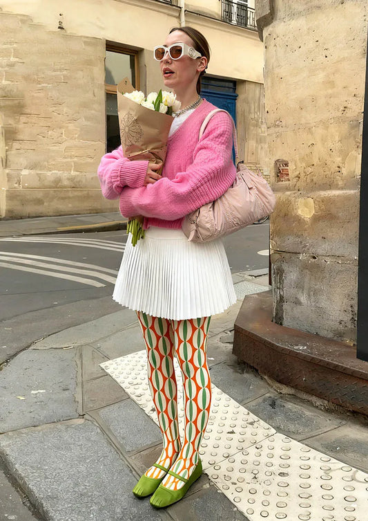 Geometric Art Geo Dot Tights Hosiery Pantyhose