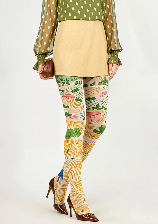 Pastoral Sketch Tights Hosiery Pantyhose