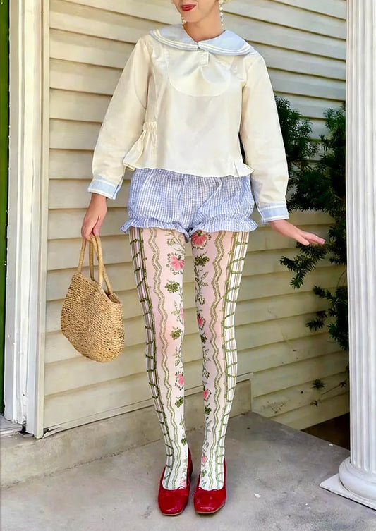 Floral pattern Vine Lines Tights Hosiery Pantyhose