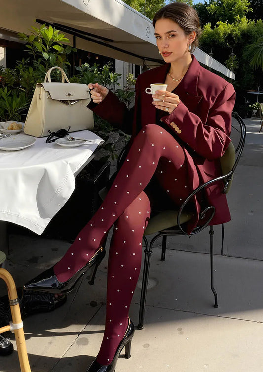 Pop Art Berry Dots Tights Hosiery Pantyhose