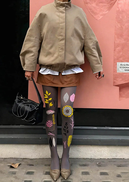 Nordic Sketch Floral Tights Hosiery Pantyhose
