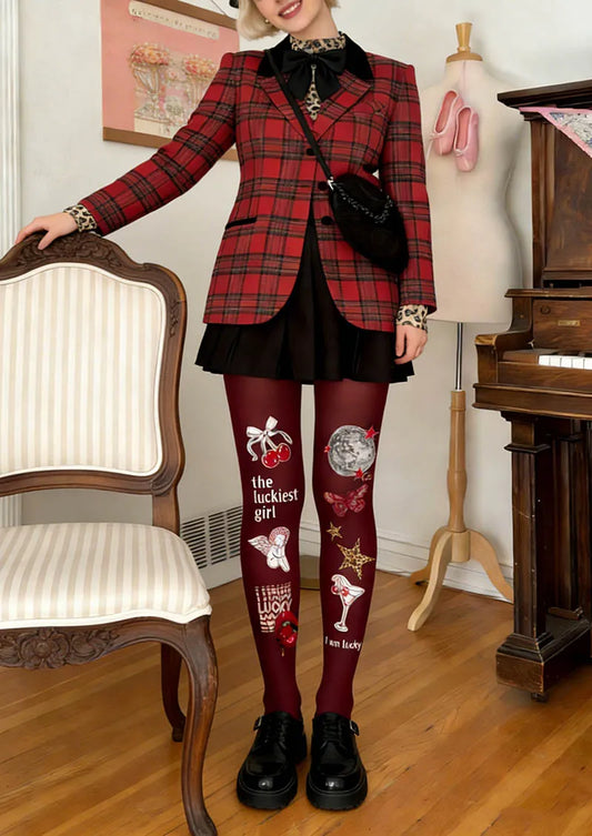 Valentine's Day Love Notes Tights Hosiery Pantyhose