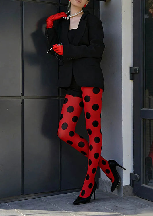 Red Dots Tights Hosiery Pantyhose