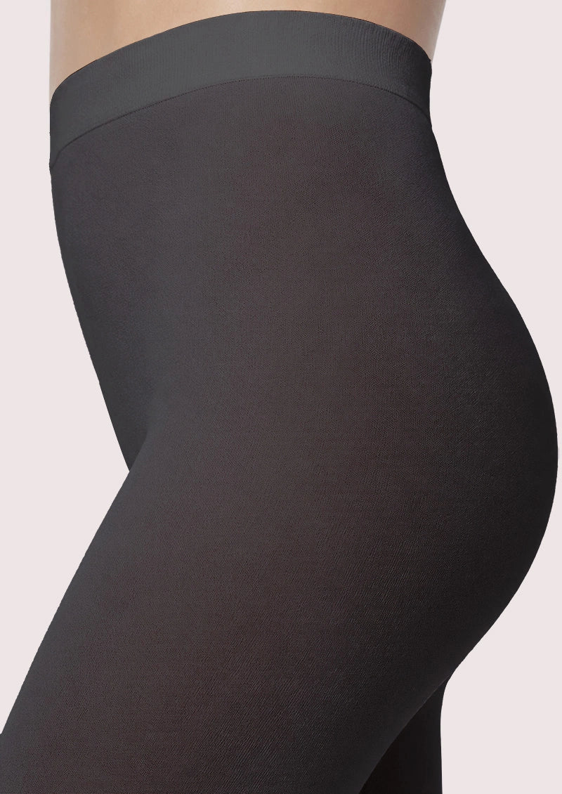 Black Floral Print Footless Tights Hosiery Leggings