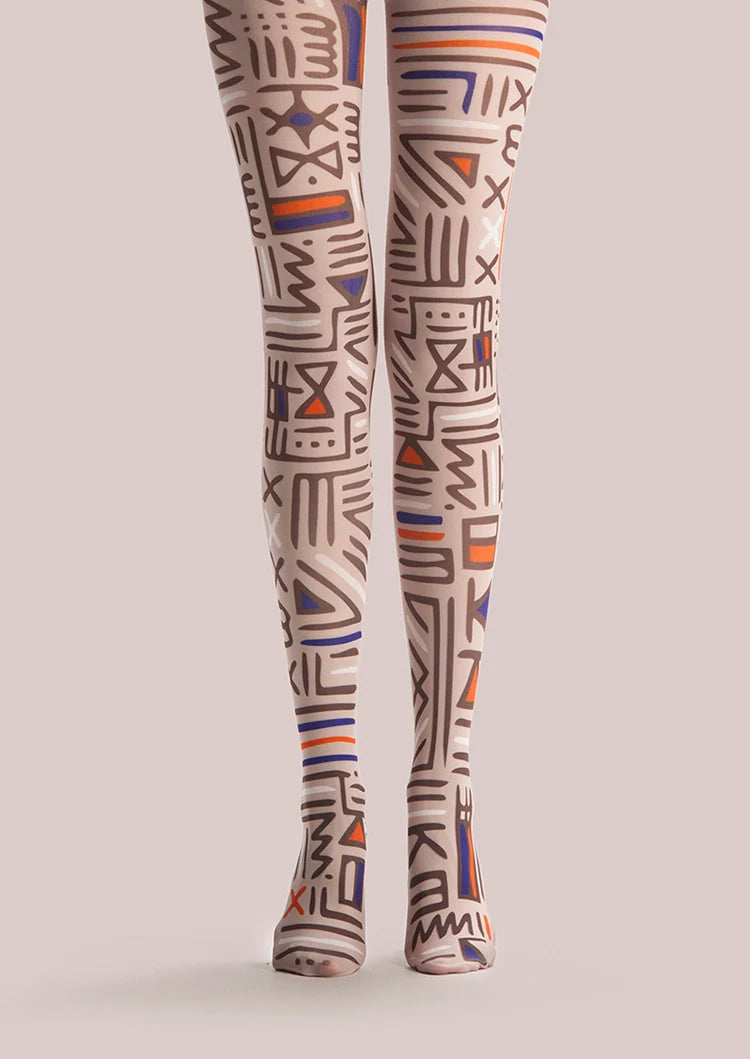 Archaic Symbol Retro Art Tights Hosiery Pantyhose
