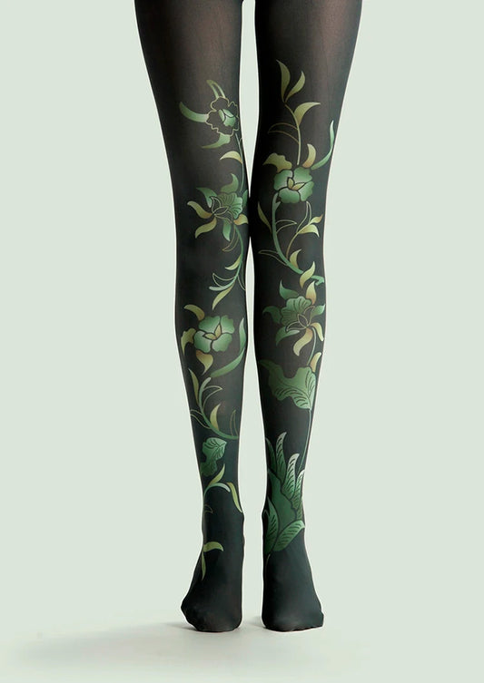 Forest Print Tights Hosiery Pantyhose