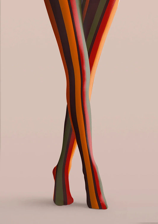 Sunset Striped Tights Hosiery Pantyhose