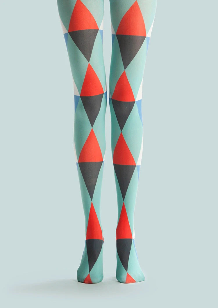 PopArt Print Tights Color block Pantyhose/Tights [Diamond grid]