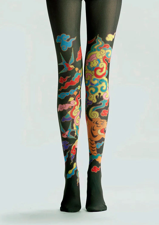 Tiger Totem Patterned Tights Hosiery Pantyhose