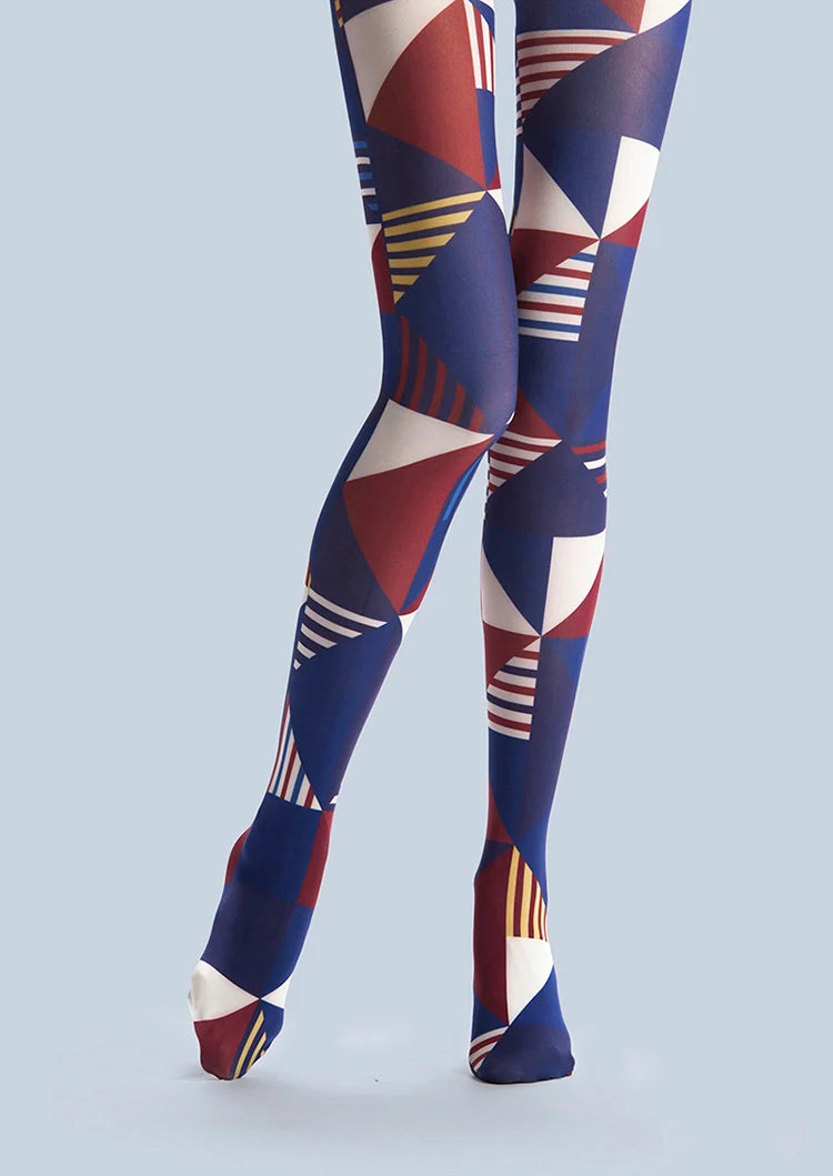 PopArt Print Tights Color check Pantyhose/Tights [Checkered pattern]