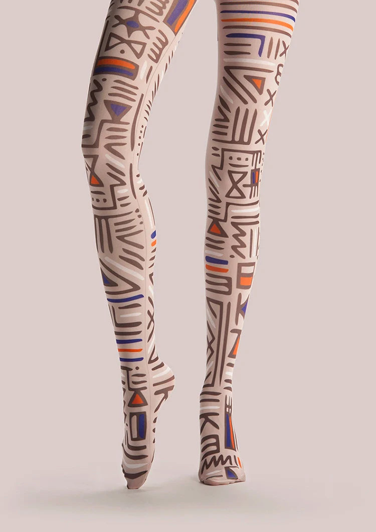 Archaic Symbol Retro Art Tights Hosiery Pantyhose