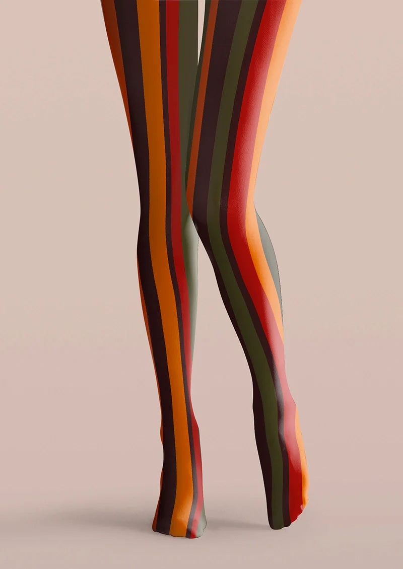 Sunset Striped Tights Hosiery Pantyhose