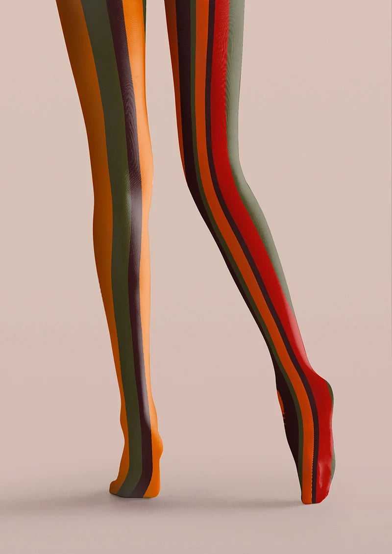Sunset Striped Tights Hosiery Pantyhose