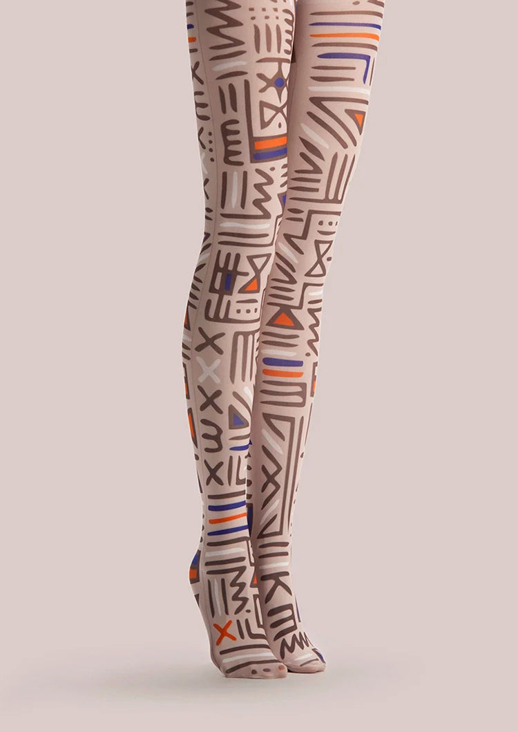 Archaic Symbol Retro Art Tights Hosiery Pantyhose