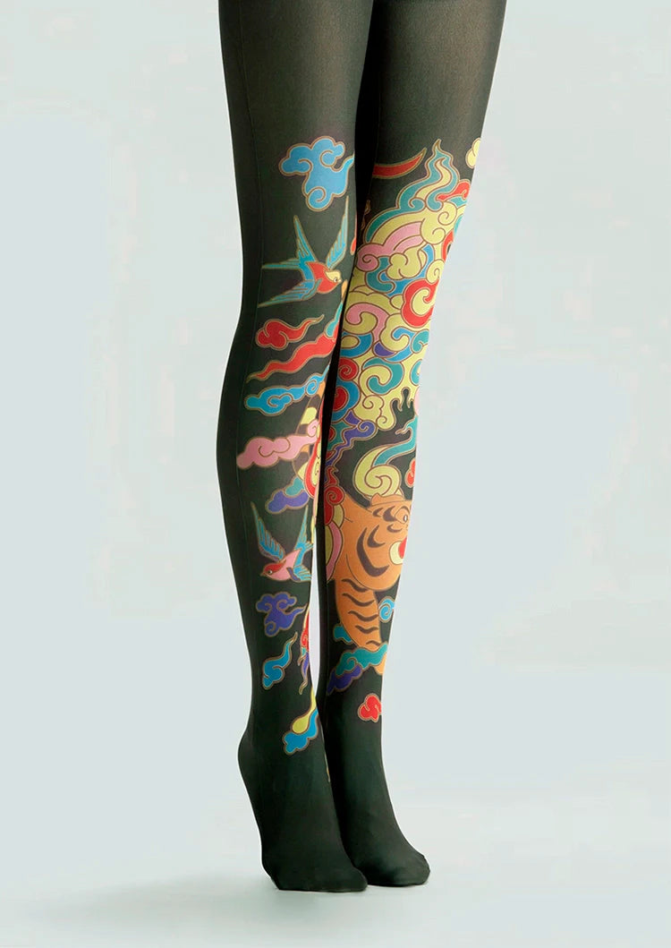 Tiger Totem Patterned Tights Hosiery Pantyhose