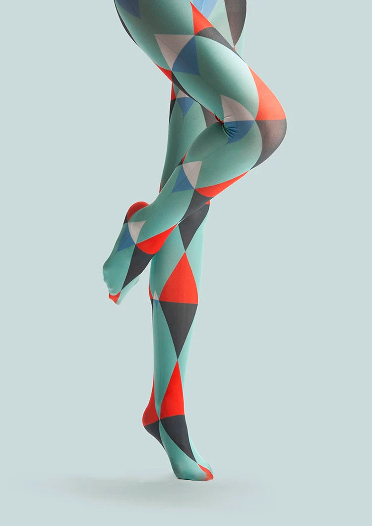 PopArt Print Tights Color block Pantyhose/Tights [Diamond grid]